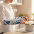 Printed Cotton Waterproof Comfort Fit Cooking Baking Chef Arm Oversleeve